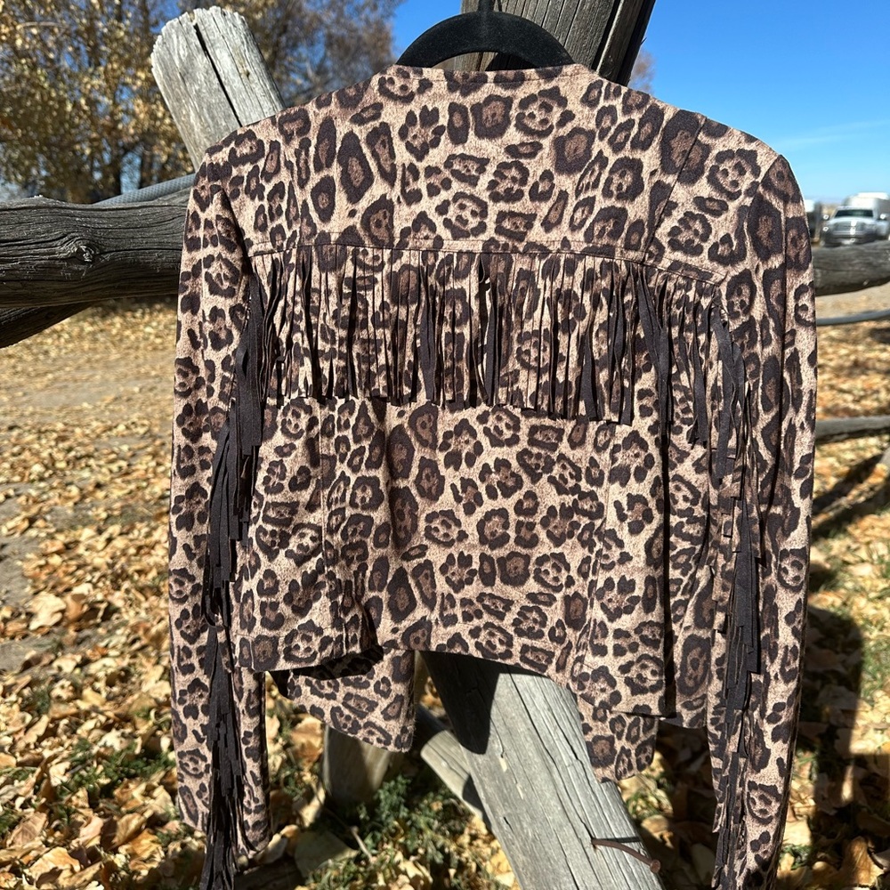 Leopard Print Fringe Women's Top